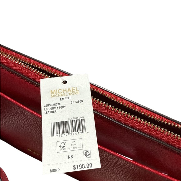 Michael Kors Elegant Red Leather Shoulder Bag - Picture 6 of 7